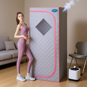 Tente de sauna vapeur portable avec télécommande, design en tissu gris, pliable pleine grandeur, alimentation 110V, style moderne pour la vie quotidienne - Product Image 2