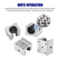 Kit de Rodamientos Lineales de Precisión SBR20, Guías de Eje de Movimiento Lineal de Acero Cromado y Bloque de Rodamiento SBR20UU para CNC Automatizado