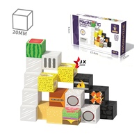 2026 Permainan Tema Makanan BBQ DIY Puzzle Edukatif Mainan Magnetik Plastik Balok Bangunan Magnetik 2cm untuk Anak Usia 3+