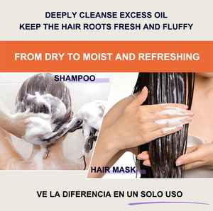 Set de Champú y Mascarilla Capilar con Extracto de Plantas Naturales UUKKG, Nutrición Profunda, Reparación del Cuero Cabelludo, Cuidado del <span class=keywords><strong>Cabello</strong></span> Decolorado, <span class=keywords><strong>Teñido</strong></span> y Dañado - Product Image 2