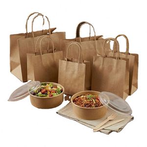 Bolsas de Compra de Papel Kraft al por Mayor con Asas para Comercio Minorista y Supermercados - Product Image 3