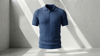 Polo tricoté à manches courtes pour homme, col côtelé, coupe ajustée, pull, vente en gros, fabricant, logo personnalisé, échantillon