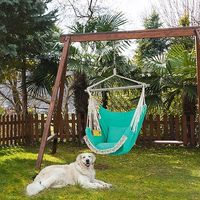 Chaise suspendue en hamac, chaise suspendue avec poche, barre de support en acier détachable, 2 coussins doux pour l'intérieur et l'extérieur