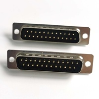 Connecteur DB25 D-Sub 25 broches mâle/femelle, prise de port série/parallèle RS232 à montage sur panneau avec contacts plaqués or pour CNC, PLC