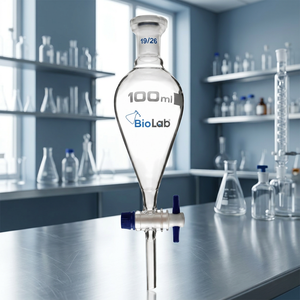 Entonnoirs de séparation à aiguille en forme de Squibb avec bouchon en PE, en borosilicate, entonnoir conique de laboratoire pour usage en laboratoire - Product Image 4