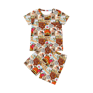 TZ-357-YXX <span class=keywords><strong>Frère</strong></span> et sœur Ensembles Bébé Toddler Enfants Filles Garçons Court Doux Lait Soie Fraîche D'été Pyjama de Nuit Pyjamas 2pcs Ensemble - Product Image 2