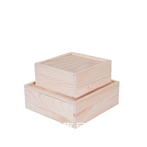 Caja de Madera Cuadrada con Tapa Extraíble, 4 Compartimentos, Madera de Pino, Caja de Regalo Hecha a Mano para Artesanías - Product Image 5