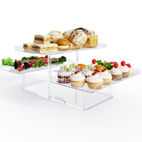 Plateau de service à 3 niveaux pour le divertissement, présentoir de table à dessert en acrylique pour fournitures de fête