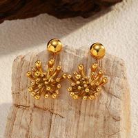 Ensemble collier et boucles d'oreilles tendance en acier inoxydable plaqué or 18 carats en forme de goutte d'eau pour femme, idéal pour mariage, fête, cadeau, vente en gros