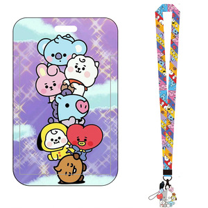 K-pop 2026 Idol Cartoon Bus Studenten Maaltijdkaart Houder Werkkaarten van Medewerkers Verwijderbare Plastic ID-kaarthouder Met Lange Lanyards - Product Image 4