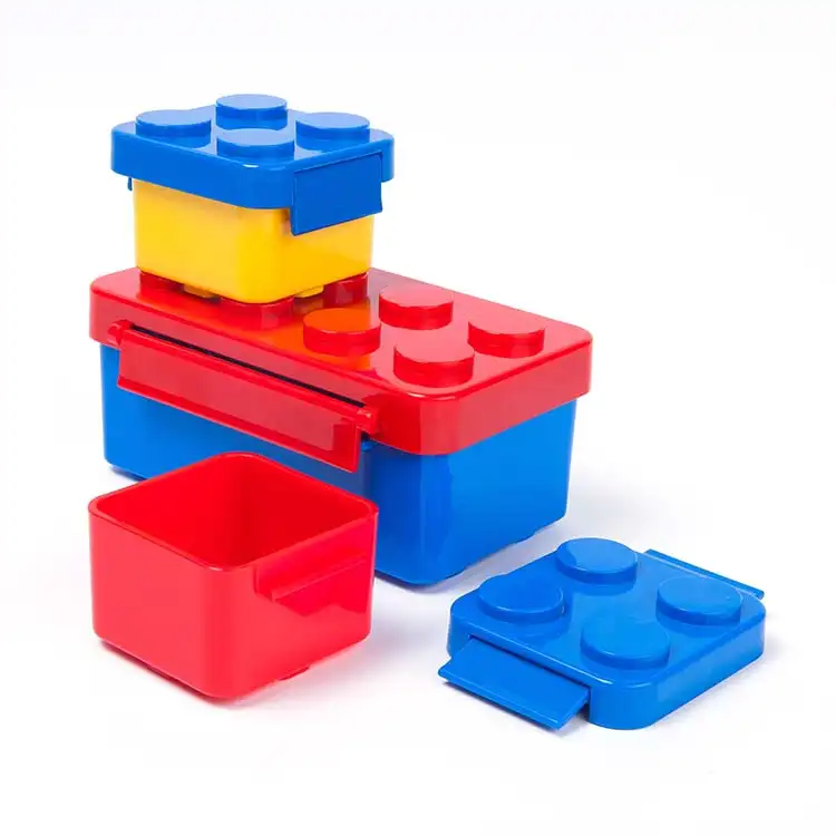 Amazon Top-Seller Großhandel PP Lego Bausteine stapelbar Oxford Brick Lonchera Bento Lunchbox Set für Kinder und Kinder
