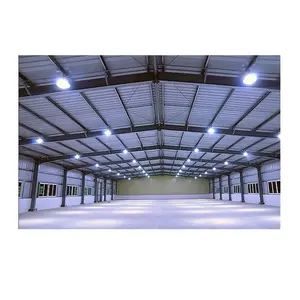 Factory Wholesale Workshop Fabricated Garage Building Prefabricated Auto Steel Shed Metal Structure Industrial Lights Warehouse