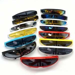 Gafas de Sol Personalizadas con Logotipo, Lentes Espejo para Hombre y Mujer, Montura Pequeña, Lentes de una Pieza, Gafas de Fiesta - Product Image 5