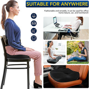 人間工学に基づいた尾骨用オフィスチェア、腰椎枕とシートクッション、長時間座るための整形外科用メモリーフォーム、車椅子と車のシートカバー - Product Image 6