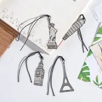 Uitgeholde Londen Parijs Eiffeltoren Vrijheidsbeeld Mark Pagina Metalen Bladwijzer Briefpapier School Supply Creative Leraar Gift