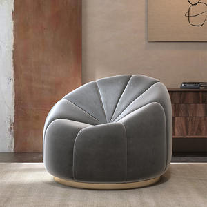 Sillón en Forma de Nube, Semicircular, Tapizado con Relleno de Espuma, Estilo Nórdico, Muebles para Sala de Estar - Product Image 3
