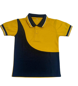 เสื้อยืดสำหรับเด็กผู้ชายเสื้อยืดคอปกแขนสั้นมีสีแบบสั่งทำ - Product Image 1