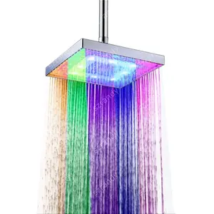 8寸浴室距离红场 (Red Square) LED淋浴头固定壁挂式淋浴喷头 (ABS材质)