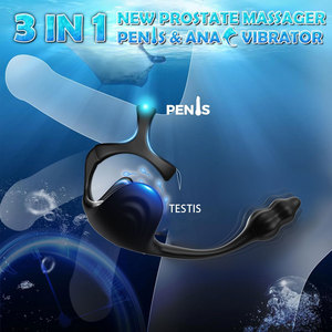 Anneau pénien de blocage, anneau anti-éjaculation masculin, œuf de massage prostatique, plug anal vibrant unisexe avec contrôle par application pour stimulation - Product Image 2
