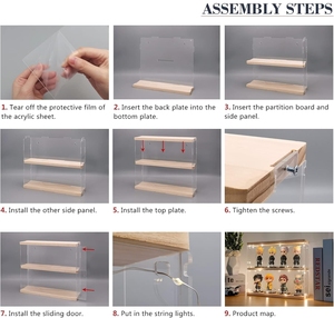 Vitrina de Acrílico Transparente con Base de Madera, Exhibidor de Pared, <span class=keywords><strong>Caja</strong></span> <span class=keywords><strong>Organizadora</strong></span> a Prueba de Polvo para Coleccionables - Product Image 3