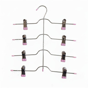 Pant Skirt Hanger 34cm High 32.5cm Long Four Tier With Clips For <b>Clothes</b> <b>Storage</b> Home Use - Product Image 5