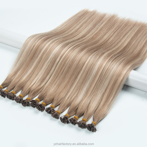 Extensions de cheveux russes teints, lisses comme des baguettes, 100 grammes, pointe plate, double épaisseur, pré-collées à la kératine, pointe en K, vente en gros - Product Image 2