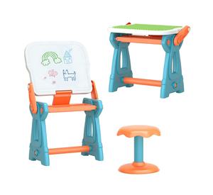 儿童益智玩具二合一桌子绘图板写字板婴儿黑板折叠储物布丁块桌子套装 - Product Image 5