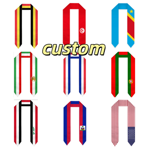 Écharpe de Remise de Diplôme Personnalisée de Haute Qualité avec Drapeaux Nationaux de 48 Pays et Équipes de Football – Écharpe de Remise de Diplôme pour Étudiants Internationaux – Vente Flash - Product Image 1