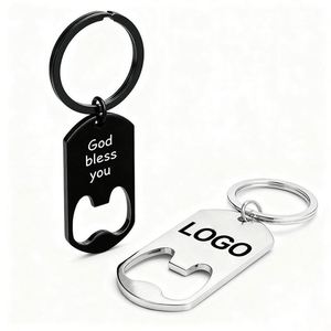 WSY968 <b>Custom</b> Metal Keychain Bottle Opener with Logo Wholesale Cheap Beer Wine Bottle Opener Promotion Holiday Gift - Product Image 1
