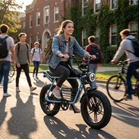 Bicicleta Eléctrica Todoterreno con Neumáticos Anchos y Amortiguador Delantero, Ideal para Aventuras y Viajes por el Campo
