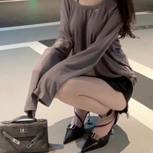2026 New Summer Hollow Pointed Toe High Heels Women Black Special Shaped <b>Thin</b> Heels Wholesale Daily Party Dress Sandals - Product Image 3