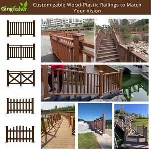 Gỗ bền nhựa <span class=keywords><strong>composite</strong></span> decking lan can cho sàn khu vực hồ bơi Balconies-3D mô hình bao gồm ngoài trời trellis cổng - Product Image 5