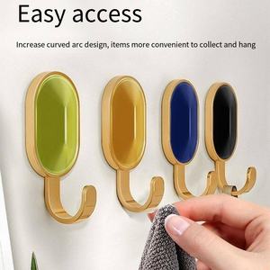 Light Luxury Free Punching Bearing Adhesive Door Behind Wall Hanging Clothes <b>Hook</b> Traceless Sticky <b>Hook</b> - Product Image 3