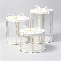 Boîte Cadeau Transparente en Plastique pour Gâteaux et Fleurs, Emballage Clair en PET pour Gâteaux d'Anniversaire, Boîte Ronde pour Gâteaux de 6, 8, 10 Pouces avec Couvercle