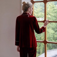 Benutzer definierte neue Braut Hochzeit Gold Samt Pyjamas feiern begleiten Samt Frauen Herbst/Winter rot Geburtstag Set