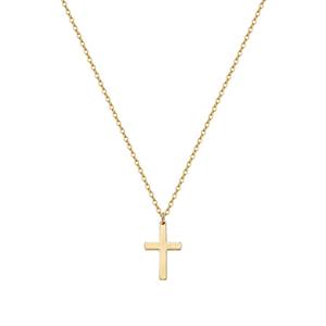 Delicado Collar con Colgante de Cruz de Acero Inoxidable Chapado en Oro de 18K, Diseño Minimalista y Simple para Hombres, Mujeres y Unisex, Regalo - Product Image 5