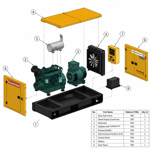 Grupo Electrógeno Diésel Silencioso Cummins Weichai Yuchai SDEC de 200 kW 250 kVA con Alternador Stamford Trifásico Insonorizado con ATS - Product Image 3
