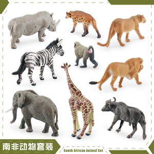 Lelewu simula modelli animali del sud zebra maculata iena rinoceronte bianco babbuino bufalo africano elefante decoratio - Product Image 2