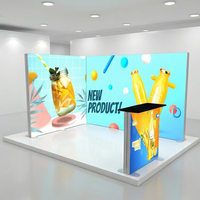 Affichage graphique en tissu avec cadre en aluminium, montage sans outil 6*3M, expédition mondiale, directement de l'usine, service de conception personnalisée OEM