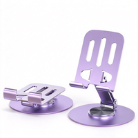 Support de tablette rotatif pliable en alliage d'aluminium haut de gamme, support de bureau universel pour téléphones et tablettes, idéal pour regarder des séries et des diffusions en direct