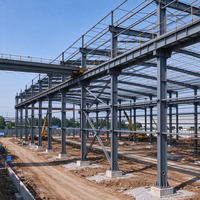 Gedung Gudang Rangka Baja, Aula Bengkel Industri, Pabrik Prefab dengan Kapasitas Beban Tinggi