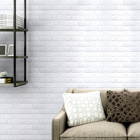 Papier peint auto-adhésif en briques pour la décoration de la maison, autocollant mural 3D en mousse PE