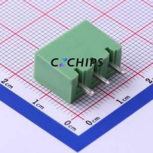 XY2500V-B-5.00-3P Plug-in Terminal Block Through hole,P=5mm Connector Board-to-Board / Socket - Closed 1x3P 5mm Green - Product Image 2