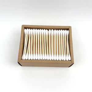 Bâtonnets de <span class=keywords><strong>coton</strong></span> jetables personnalisés, 200 pièces, 75 mm, blancs, en <span class=keywords><strong>bambou</strong></span>, pour le nettoyage des oreilles, double tête ronde - Product Image 4