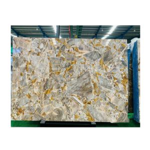 Dalle de marbre doré Tranevucent luxueuse, veinures dorées Versailles, marbre rétroéclairé - Product Image 4