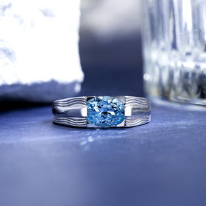 Anillo de Plata de Ley 925 con Gema de Corte Ovalado para Boda, Modelo MSR-1797 de Messi Jewelry - Product Image 1