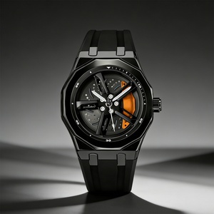 Wholesale Custom Men's Quartz Watch Fashion Silicone <b>Car</b> Wheel Hub Dial Rotating 3ATM Waterproof Men's Watch - Product Image 2