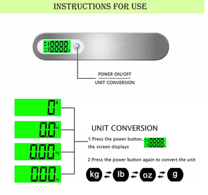 스테인레스 스틸 디지털 교수형 수하물 스케일 50kg 110lb LCD 디스플레이가있는 전자 여행 계량 스케일 - Product Image 5