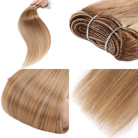 Extensions de cheveux humains Remy européens, trame de cheveux humains blonds 613 double trame