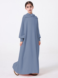 2025 Ramadan moyen-orient musulman <span class=keywords><strong>Abaya</strong></span> <span class=keywords><strong>fille</strong></span> robe à capuche couleur unie à capuche manchette conception Kebaya Robe Robe - Product Image 6